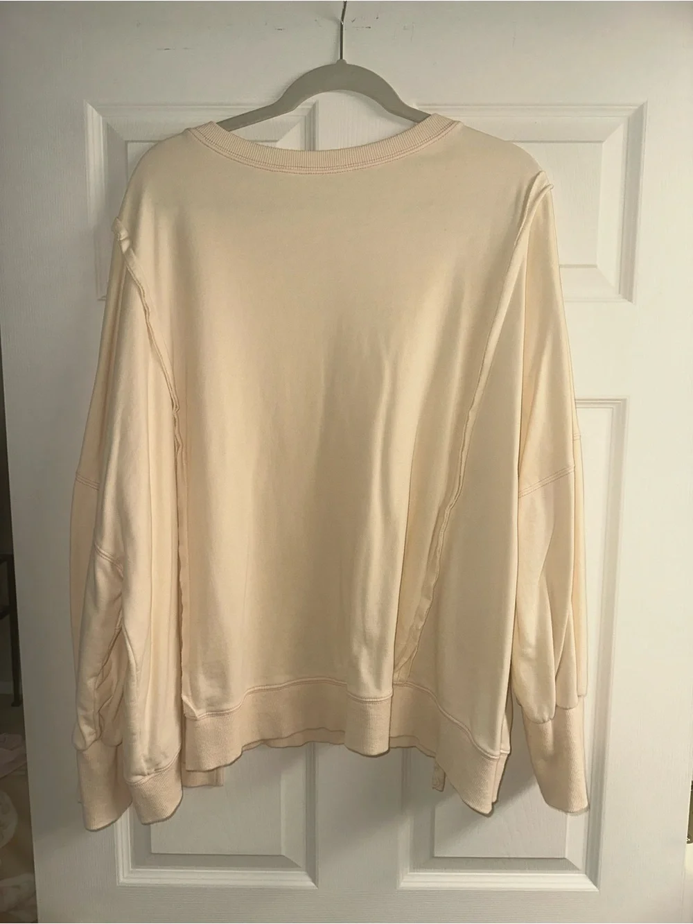 Easel Washed LOVE Patch Terry Knit Pullover- SIZE L